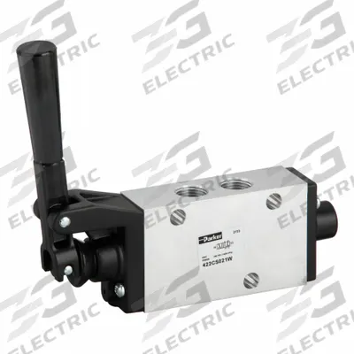 Parker Manual Air Control Valve: 42, Four-Way / Two-Position, Lever, 3/8 in Female NPT - Parker 42 Series Manual Air Control Valves