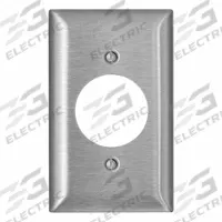 LEVITON Wall Plate: Single Circular Opening, 1 Gang, Std Size (MPN SS721-40). Key specifications — Brand: LEVITON; Material: Stainless Steel.