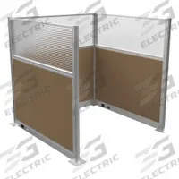 VERSARE Cubicle Kit: 72 in Overall Ht, 72 in Overall Wd, 3 Panels, Latte, Fabric/Polycarbonate (MPN HPEKU-66-S-DO-FL). Key specifications — Panel Color: Latte; Brand: VERSARE; Panel Material: Polycarbonate; Window Style: Fluted.