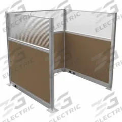 VERSARE Cubicle Kit: 72 in Overall Ht, 72 in Overall Wd, 3 Panels, Latte, Fabric/Polycarbonate (MPN HPEKU-66-S-DO-FL). Key specifications — Panel Color: Latte; Brand: VERSARE; Panel Material: Polycarbonate; Window Style: Fluted.