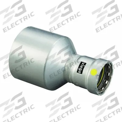 VIEGA MEGAPRESS Crimp Fitting: 4 in Pipe x 2 1/2 in Pipe Size, FTG x Press-fit, Carbon Steel - Gas Steel Press Pipe Fittings