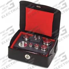 RICE LAKE WEIGHING SYSTEMS Calibration Weights Set: 50 g Nominal Mass, Cylinder/Leaf Calibration Wt (MPN 12504). Key specifications — Kit Contents Included: Tweezer; Brand: RICE LAKE WEIGHING SYSTEMS; Calibration Weight Material: Stainless Steel.