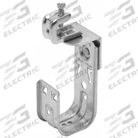 COOPER B-LINE J-Hook: Clamp-On with Locking Latch, 2 in Max. Bundle Dia., 30 lb Max. Load Capacity (MPN BCH32-C442). Key specifications — Material: Galvanized Steel; Mounting: 360° Horizontal Rotation; Includes Locking Latch: Yes; Color: Silver; Brand: COOPER B-LINE; Mounting Location: Beam; Mounting & Attachment (subhead): Clamp-On with Locking Latch.