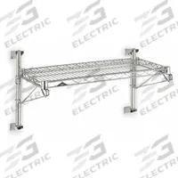 METRO Wire Wall Shelf: 36 in x 18 in, 1 Shelves, 250 lb Load Capacity per Shelf, Post, Silver (MPN SW31C-1-1836). Key specifications — Mounting Mechanism: Post; Material: Steel; Finish: Chrome; Color: Silver; Brand: METRO.