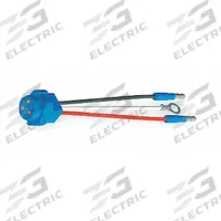 GROTE Pigtail: Slim-Line 0.18 in Male Bullet/Ring Terminal/Straight Male Pin, 3 Wires, 7 in Wire Lg (MPN 66841). Key specifications — Wire Sizes Included: 16 AWG; Features: Grease Grooves; Connector Type: Straight Male Pin; Compatible Product Type: Stop, Turn, Tail Lights.