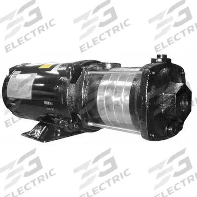 Dayton Booster Pump: 2 hp, Three Phase, 230/460V AC, 25 gpm Best Efficiency Flow - Horizontal Booster Pumps