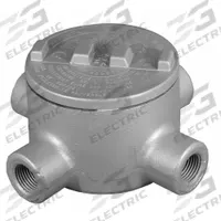 Conduit Outlet Body: Iron, GR, 2 in Trade Size, X Body, 76 cu in Body Capacity (MPN GRX200). Key specifications — Series: For Standard Body; Compatible Conduit Trade Size: 2 in; Thread Gender: Female; Hub Style: Threaded; Cover Included: Yes; Body Style: X; Connection Type: Threaded; Back Type: Round.