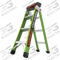 LITTLE GIANT Combination Ladder: 3 Configurations, Fiberglass, 375 lb Load Capacity, 17 lb Wt, 12 in (MPN 13470-001). Key specifications — Brand: LITTLE GIANT; Included Features: Rotating Wall Pad.