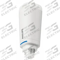 PHILIPS Compact LED Bulb: Type A, 4-Pin (GX24q), Tube, LED, 3000K, 1,200 lm Light Output, Dimmable (MPN 10.5PL-C/T LED/26V-3000 IF 4P 10/1). Key specifications — Brand: PHILIPS; Bulb Designation: 10.5PL-C/T LED/26V-3000 IF 4P 10/1; Dimmable: Yes; Color Temperature: 3000K.