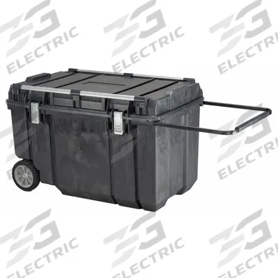 DEWALT Rolling Tool Box: 38 1/4 in W 23 in D 23 in H, Plastic, Black, Hinged Lid - Plastic Rolling Tool Boxes