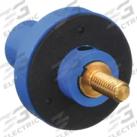 Single Pole Receptacle: Blue, Straight Taper Nose Mating, Threaded Stud Termination, 600V AC/600V DC (MPN HBL15MRSBL). Key specifications — Series: 15; Receptacle Gender: Male; Brand: HUBBELL.