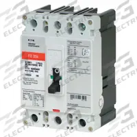 EATON Molded Case Circuit Breaker: 40 A Amps, 65kA at 240/277V AC, Fixed, ABC, Load Side Lug, Std (MPN FD3040). Key specifications — attr217792: FD; attr196056: 65kA at 240/277V AC; attr196057: Fixed; attr196058: ABC; attr196059: Load Side Lug; attr196061: 225A/F.