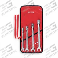 PROTO Combination Wrench Set: Alloy Steel, Satin, 4 Tools, 7/16 in to 5/8 in Range of Head Sizes (MPN J1270B). Key specifications — attr309520: Satin; attr309519: Alloy Steel; attr324929: PROTO; attr309512: Canvas Pouch; attr309522: No; attr309533: Yes.