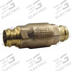 APOLLO Ball Cone Check Valve: Ball, Inline Valve Body, Bronze, 1 in Pipe Size, Press x Press, Std (MPN 61LF10501PR). Key specifications — Ball Material: RPTFE; Brand: APOLLO.
