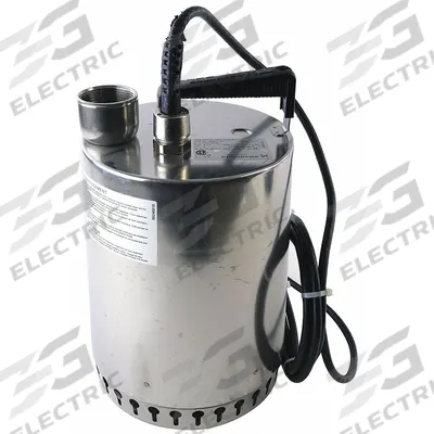 Grundfos Submersible Sump Pump: 1/2 hp, 7/16 in Max. Dia. Solids, Continuous Duty - Low-Level Submersible Electric-Operated Dewatering Pumps