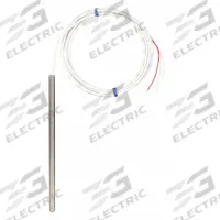 TEMPCO Temperature Probe: 0°F to 392°F /-18°C to 200°C, ±0.3°C/0.12 ohm @ 0°C, 3 in Probe Lg (MPN RTD00574). Key specifications — Cable Length: 3 ft; Brand: TEMPCO; Accuracy: ±0.3 °C/0.12 ohm @ 0 °C.