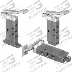 PARKER Manual Air Control Valve: DirectAir 2, Four-Way / Two-Position, Lever, 1/8 in Female NPT (MPN 410711000). Key specifications — attr1084737: Aluminum; attr1084764: Manual Air Control Valve; attr1084778: Spool; attr1084767: DirectAir 2; attr1084731: 410711000; attr1084739: PARKER; attr1084765: Spring Return; attr1084768: DirectAir 2.
