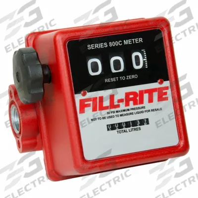 FILL-RITE Mechanical Flowmeter: Mechanical Fuel Transfer Meter, Aluminum, 3/4 in FNPT - Nutating Disc Totalizers for Fuels