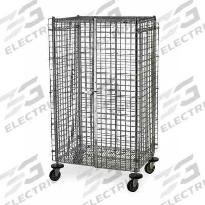 METRO Security Cart: 900 lb, 36 in L x 24 in W Self, 41 in L x 28 in W x 68 in H Overall Dim - General Purpose Wire Security Carts