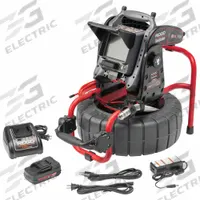 RIDGID Underground Inspection Camera System: SeeSnake®, 131 ft Lg., 6 in Max. Pipe Dia., Color LCD (MPN 63828). Key specifications — attr533194: Keypad; attr533196: Wifi; attr533197: SeeSnake®; attr553412: Included; attr529323: C40; attr529330: Color LCD; attr529308: 63828.