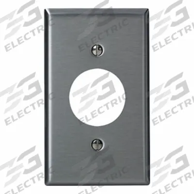 LEVITON Wall Plate: Single Circular Opening, 1 Gang, Silver - General Purpose Wall Plates