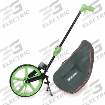 WESTWARD Measuring Wheel: 100,000 m Range, Fixed Handle Handle, Spoked Single Wheel - Mechanical Outdoor Measuring Wheels