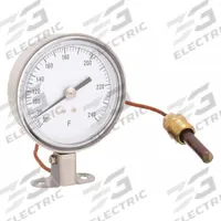 APPROVED VENDOR Analog Panel Mount Thermometer: 30°F to 240°F, ±1°F Scale Division, 3.5 in Dial Dia (MPN 12U607). Key specifications — Brand: APPROVED VENDOR; Accuracy: ±1 °F Scale Division.