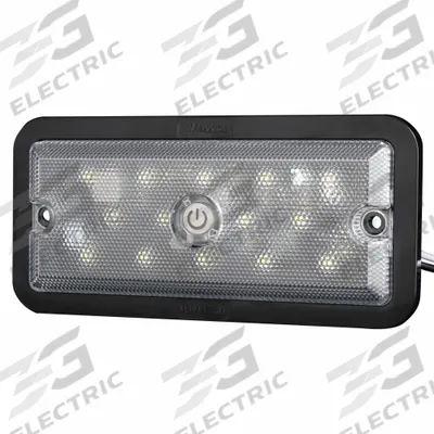 MAXXIMA Vehicle Dome Light: Rectangular, 12/24V DC, LED, Clear, 2 13/16 in Overall Ht - Rectangular Dome Lights