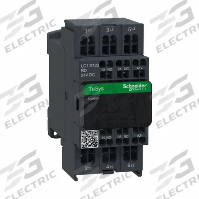 SCHNEIDER Magnetic Contactor: Non-Reversing, 3 Poles, 3NO Contacts, 12 A - Non-Reversing IEC Contactors