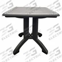GROSFILLEX Folding Patio Table: Zinc, Resin, 28 3/8 in Overall Ht, 32 in Overall Wd, Polypropylene (MPN US744002). Key specifications — Frame Color: Black; Frame Material: Polypropylene; Tabletop Color: Zinc; Tabletop Material: Resin.