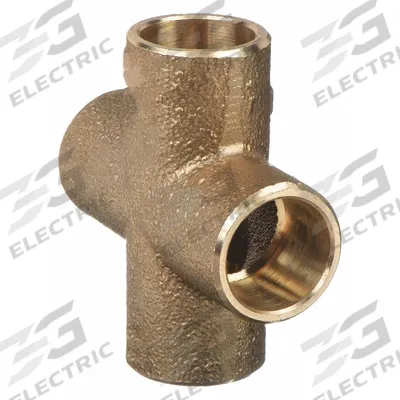 NIBCO Sweat Fitting Cross: 1/2 in CTS x 1/2 in CTS x 1/2 in CTS - Low-Lead Cast Copper & Bronze Tube Fittings