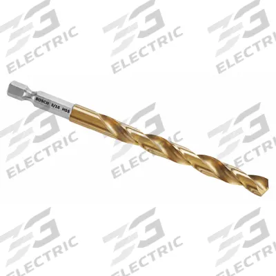 BOSCH Hex Shank Drill Bit: 5/16", 135° Split Point, TiN-Coated HSS - Bosch Impact Tough Drill Bits