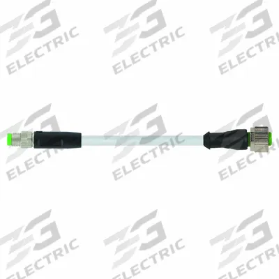 MURRELEKTRONIK Cordset: M8 Male Straight X M12 Female Straight, PVC, Gray - M12 x M8 Cordsets with PVC Jacket for Flexing Applications