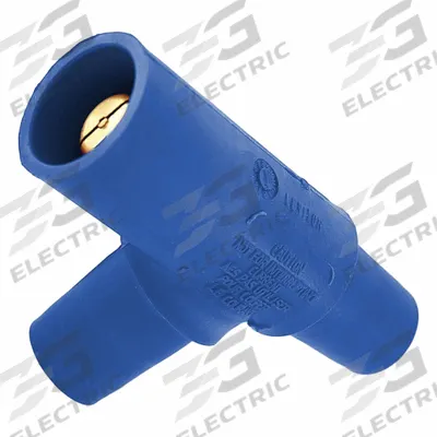 LEVITON Tapping Tee: Female-Male-Female, Blue, 600V AC, 400 A - Tapping Tees