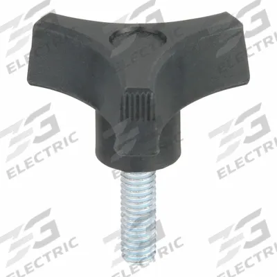 INNOVATIVE COMPONENTS Hand Knob: 3 Point, Plastic w/ Steel Thread, 5/16"-18 Thread, 2 in Dia - 3-Arm Knobs with Threaded Stud