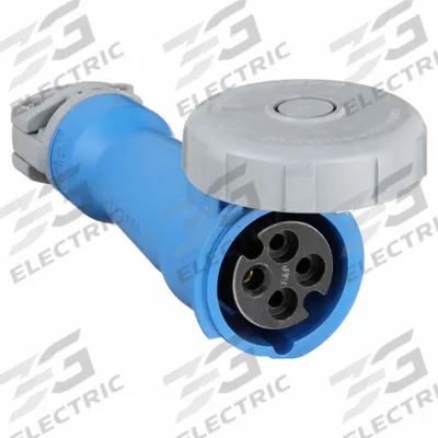 HUBBELL Pin and Sleeve Connector: Blue, 250V AC, Three Phase, 20 A, 3 Pole, 4 Wire - Washdown-Rated Connectors