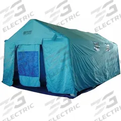 FSI Canopy Tent: 24 ft Overall Lg, 18 ft Overall Wd, 9 ft Overall Ht, HD PVC/Nylon, Blue, Polyester (MPN DAT5672). Key specifications — attr1055387: Carrying Bag; attr1055401: Canopy Tent; attr1055372: FSI.