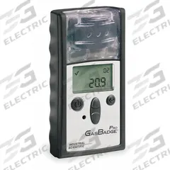 INDUSTRIAL SCIENTIFIC Single-Gas Detector: IP64, INDUSTRIAL SCIENTIFIC GasBadge Pro, Lithium, LED (MPN 18100060-3). Key specifications — Gas Detected: Hydrogen; Housing Color: Black; Battery Chemistry: Lithium; Communication Protocol: PC-Compatible Interface.