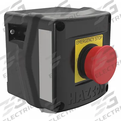 HUBBELL KILLARK Control Station: 1 Gang, Push Button, 1NO/1NC, Emergency Stop, 0 Pilot Lights - Push-Button Control Stations
