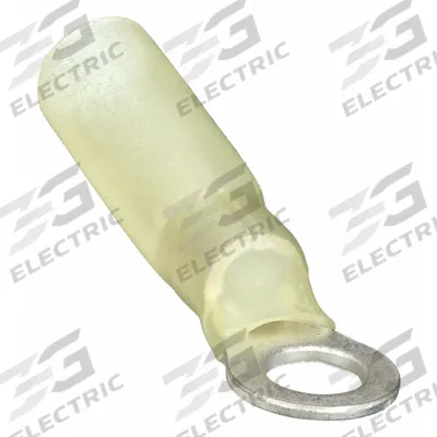 GRAINGER Ring Terminal: Yellow, Heat Shrink Insulation, 3/8 in Stud Size - Insulated Ring Terminals with Heat Shrink