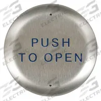 BEA Exit Push Button: 4 1/2 in Ht, 5/8 in Dp, 4 1/2 in Wd, ADA Compliant, Aluminum/Stainless Steel (MPN 10PBR45). Key specifications — Product Type: Exit Push Button; Operation Type: Push; ADA Compliant: Yes; Brand: BEA; Color: Gray.