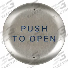 BEA Exit Push Button: 4 1/2 in Ht, 5/8 in Dp, 4 1/2 in Wd, ADA Compliant, Aluminum/Stainless Steel (MPN 10PBR45). Key specifications — Product Type: Exit Push Button; Operation Type: Push; ADA Compliant: Yes; Brand: BEA; Color: Gray.