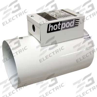 HOTPOD In-line Duct Fan Heater: 210 cfm Max., 8 in Duct, 720 W_1,440 W, 120V AC - Heater Inline Duct Fans
