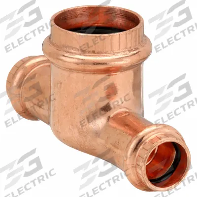 VIEGA PROPRESS Crimp Tee Fitting: Tee, 1 in CTS x 1 in CTS x 1 1/4 in CTS size - Plumbing Copper & Bronze Press Tube Fittings