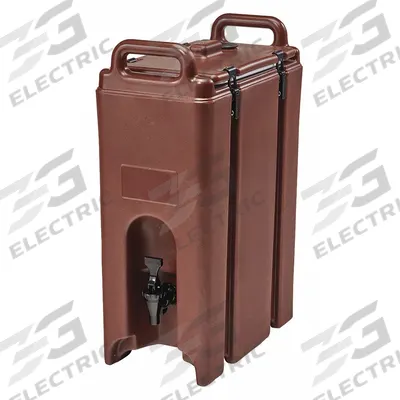 CAMBRO Beverage Dispenser: 4.8 gal, Brown, Polyethylene, Rectangle, 1 Dispensers - Polyethylene Dispensers