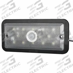 MAXXIMA Vehicle Dome Light: Rectangular, 12/24V DC, LED, Clear, 2 13/16 in Overall Ht, Surface Mount (MPN M84427-PIR). Key specifications — Lens Color: Clear; Mount Type: Screw; Electrical Connection: Blunt Cut Wires; Brand: MAXXIMA; Operating Voltage: 12/24V DC; Mount Style: Surface.