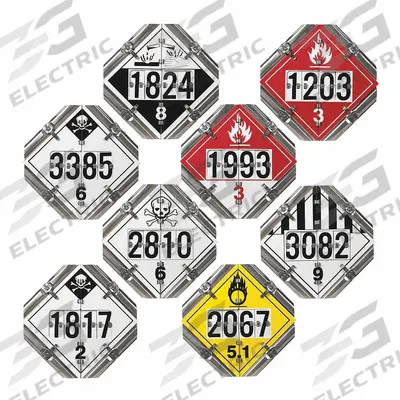 JJ KELLER Container Placard: Various DOT Classes, 13 3/4 in x 13 3/4 in - Label & Placard Kits