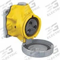 HUBBELL Pin and Sleeve Receptacle: Yellow, 125V AC, Single Phase, 30 A, 2 Pole, 3 Wire (MPN HBLS330R4W). Key specifications — Brand: HUBBELL.