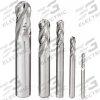 APPROVED VENDOR End Mill Set: Ball Nose, 5 Pc, Carbide, 4 Flute, 1/8" to 1/2" Mill Dia (MPN 223-888881)