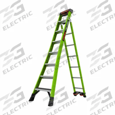 LITTLE GIANT Combination Ladder: 3 Configurations, Fiberglass, 375 lb Load Capacity - Leaning & Extending Multifunction Ladders